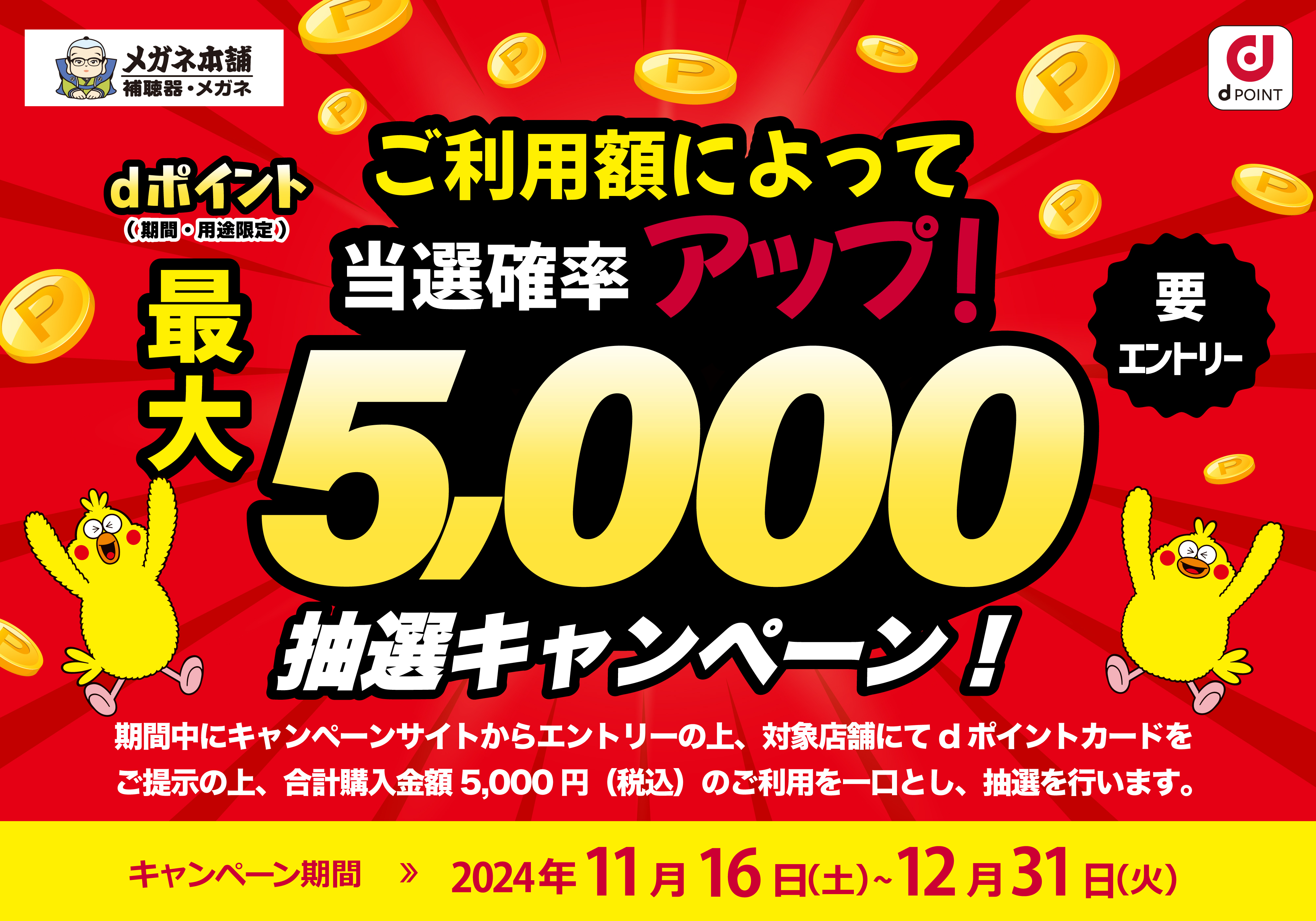 dポイント最大5,000ポイント抽選キャンペーン